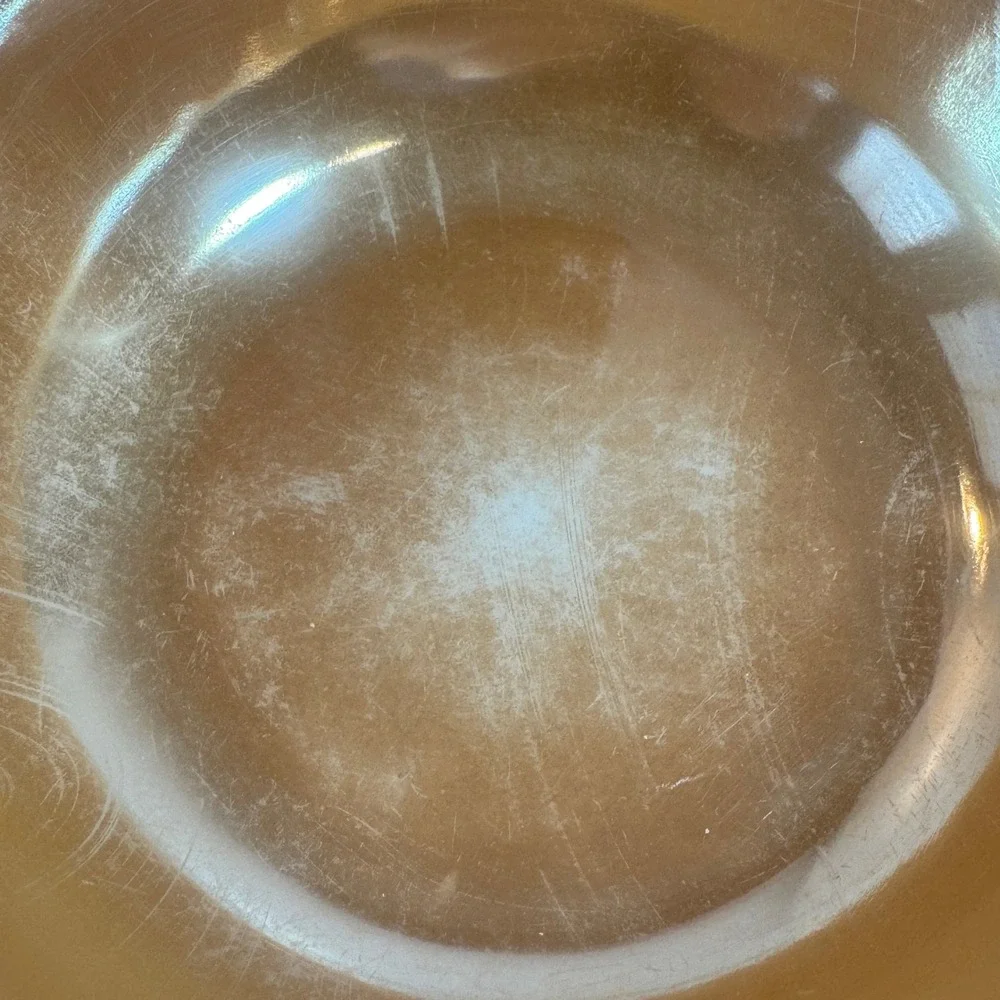 Fire King Oven Ware Amber Iridescent‎ Laurel Leaf Pattern Mixing Bowl Made USA